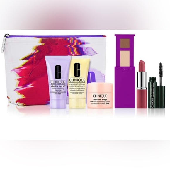 🆕 Clinique 7-piece travel-size make-up/skincare set *SEALED IN PACKAGE* - Picture 2 of 6